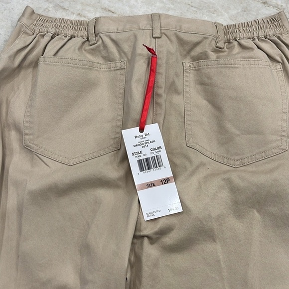 NEW Ruby Rd. | Flat Front‎ High Rise Straight Leg Chinos | Sand | 12P - Picture 6 of 11